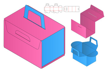 Box packaging die cut template design. 3d mock-up