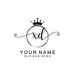 XD Initial handwriting logo template vector