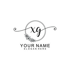 XG Initial handwriting logo template vector