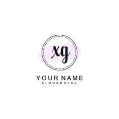 XG Initial handwriting logo template vector
