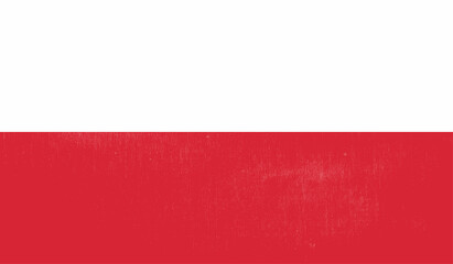 Grunge Poland flag textured background. Vector illustration