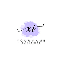 XI Initial handwriting logo template vector