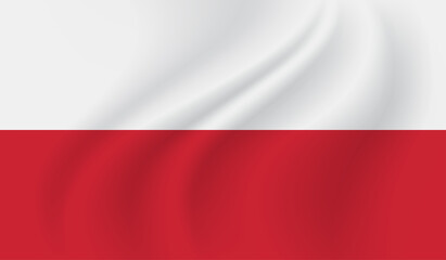 Grunge Poland flag textured background. Vector illustration
