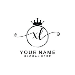 XL Initial handwriting logo template vector