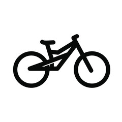 mountain bike simple bicycle line black logo vector icon illustration flat design isolated background