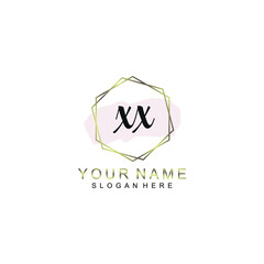 XX Initial handwriting logo template vector
