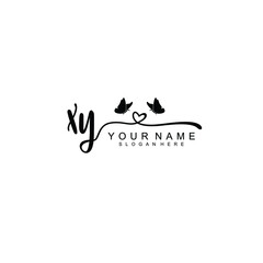 XY Initial handwriting logo template vector