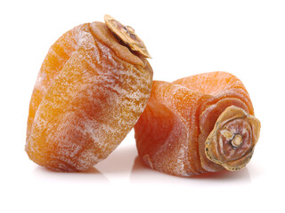 dried persimmon on white background 