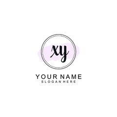 XY Initial handwriting logo template vector