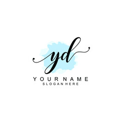 YD Initial handwriting logo template vector