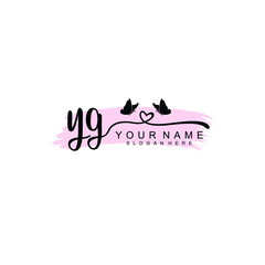 Fototapeta na wymiar YG Initial handwriting logo template vector