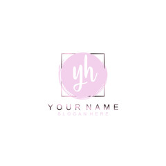 YH Initial handwriting logo template vector