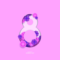 8 March Womens Day With Flower