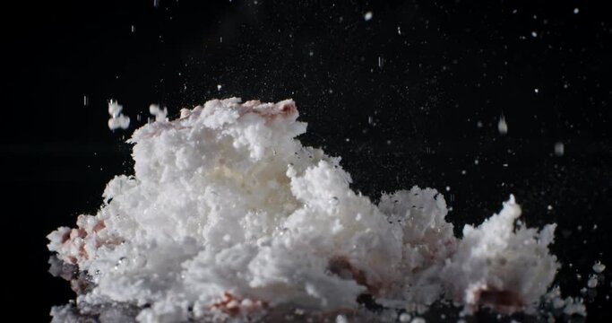 Timelapse of Red Medicine Pill Capsule Dissolving in Water like a Decomposing Drug Capsule in Stomach and Instestines