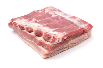 Pork belly on white background