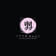 YY Initial handwriting logo template vector