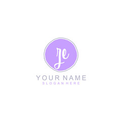 ZE Initial handwriting logo template vector