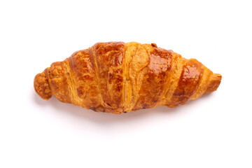 Delicious fresh croissant isolated on white background