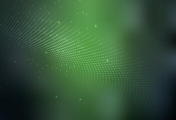 Dark Green vector Glitter abstract illustration with blurred drops of rain.