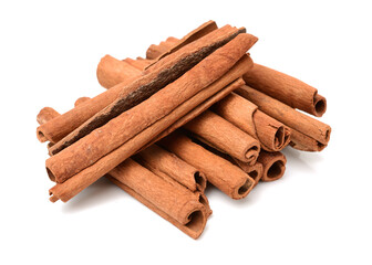 cinnamon sticks isolated on white
