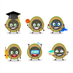 School student of slice of alibertia cartoon character with various expressions