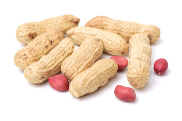 peanuts on white background