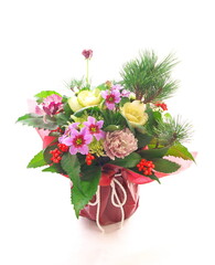 正月飾りの盛り花