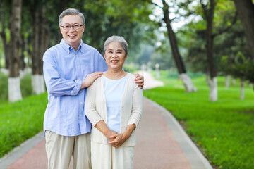 Portrait of happy old couple