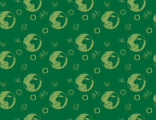 Abstract. seamless pattern Happy earth day background. Design for pillow, print, fashion, clothing, fabric, gift wrap, mask face. Vector.