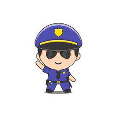 cute police man vector illustration