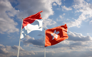 Flags of Nigeria and Hong Kong HK.