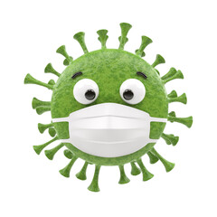 3d render, abstract emotional virus icon, confused character illustration, sick, mask, confuse, disease, pain, hurt, cute cartoon virus, emoji, emoticon, toy