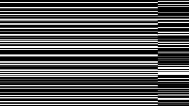 Random black and white motion graphic block, bad tv view.