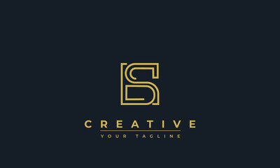 Modern abstract letter B or S logo design. Minimal B initial based icon. Initial BS or SB vector