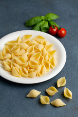 コンキリエと青背景