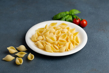 コンキリエと青背景