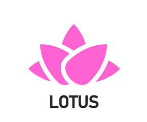 Blooming lotus on a white background. Symbol. Vector illustration.