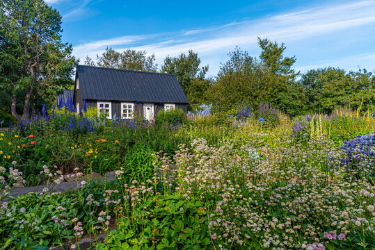 View of the botanical garden at Akureyri, Iceland