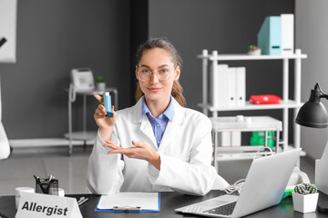 Portrait of female allergist in clinic