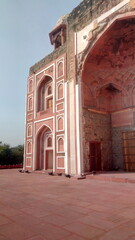 Closeup of restored Tomb of Abdul Rahim Khan I Khanan in Nizamuddin, New Delhi, India