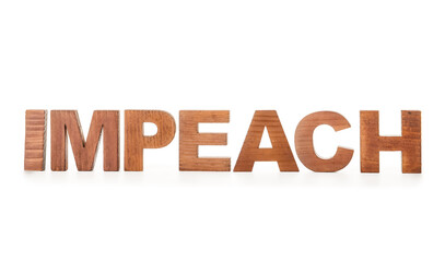 Word IMPEACH on white background