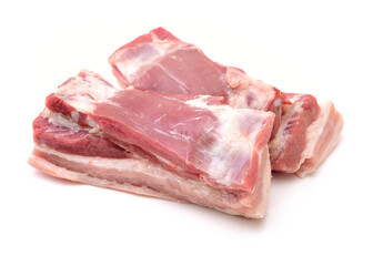 Pork belly on white background