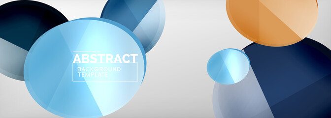 Abstract glossy round shapes vector background. Vector futuristic illustration for covers, banners, flyers and posters and other