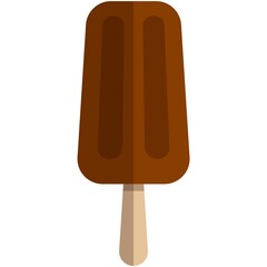 Chocolate ice-cream popsicle vector isolated on white background
