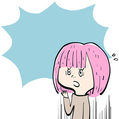 Shocked Woman + Surprised
speech bubble