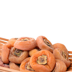 dried persimmon on white background 