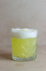 Classic cocktail whiskey sour. Alcoholic drink. Bar. Restaurant.