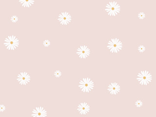 Daisy vector pattern. Stylish daisy flower pastel pattern. 