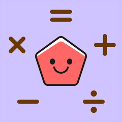 Fototapeta premium 算数 記号 図形イラスト素材 五角形