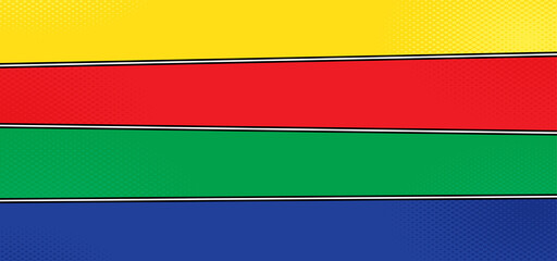 Abstract background with colorful and halftone. Background with comic style and Yellow, Red, Green, Blue